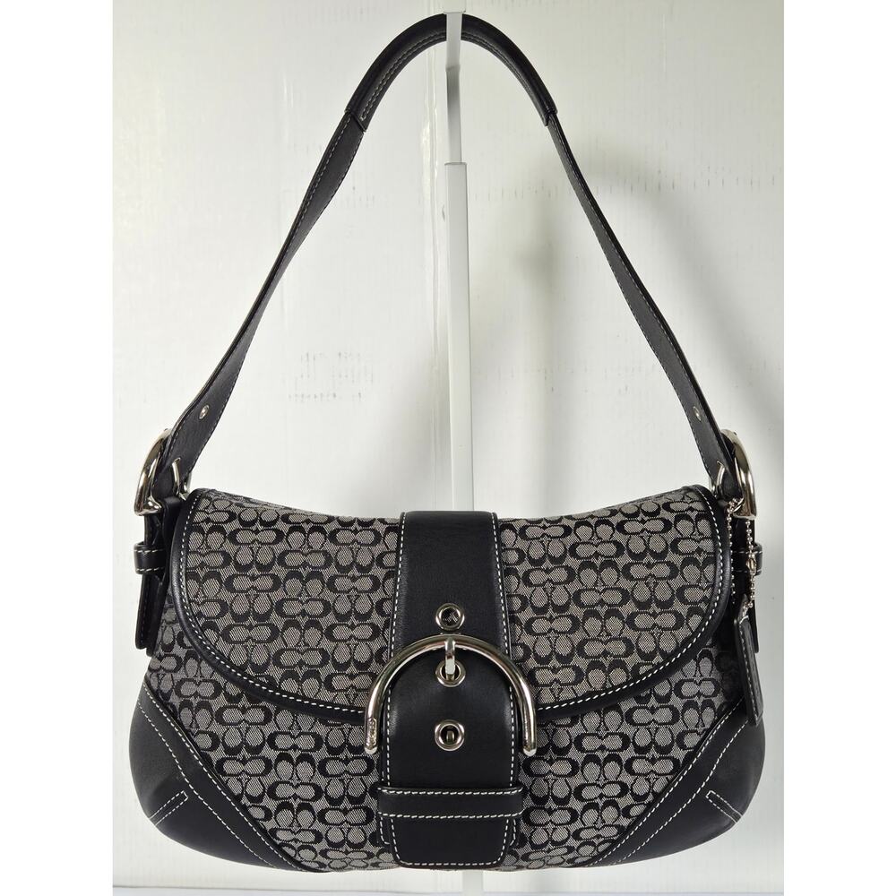 Vintage Coach Soho 6818 Leather and Signature Canvas Print Bag/Purse